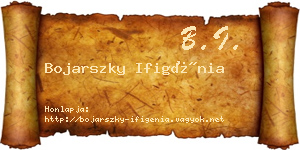 Bojarszky Ifigénia névjegykártya